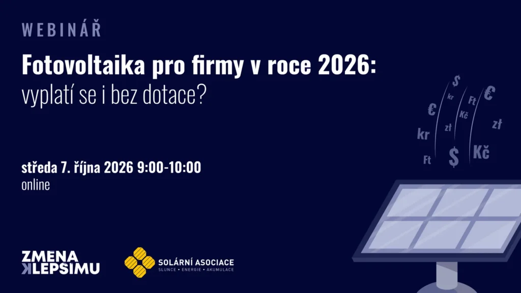 Webinář: Fotovoltaika pro firmy v&nbsp;roce 2026: vyplatí se i bez dotace?